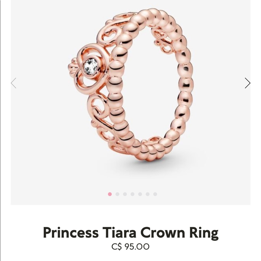 Pandora jewelry - princess tiara crown ring (rose gold)